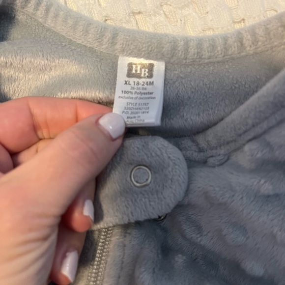 Hudson Baby XL (18-24 month) sleep sack grey plush - Picture 2 of 2